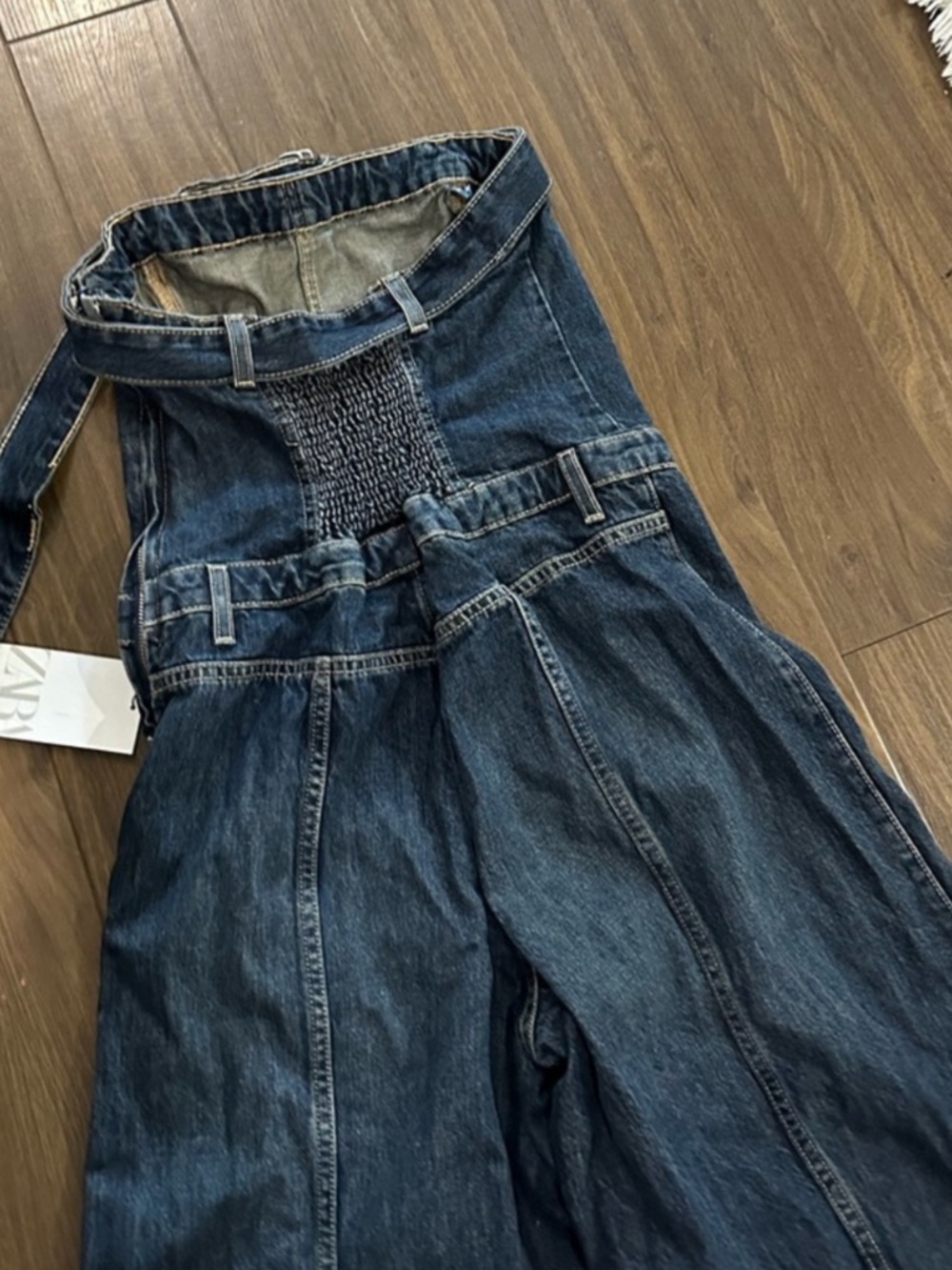 Zara Dark Indigo Strapless Denim Jumpsuit - Picture 8 of 8